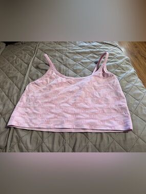 Juicy Couture Light Pink Logo Ribbed Cami Crop Top